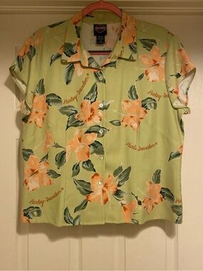 Harley Davidson Tori Richards Silk Hawaiian Shirt